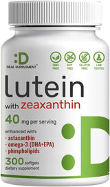 Suplemento de luteína y zeaxantina 40 mg por porción  300un