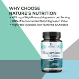 Suplemento Glicinato de magnesio 425 mg con calcio  vegano