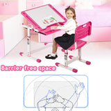 Escritorio y Silla Ajustable con Cajón para Niños