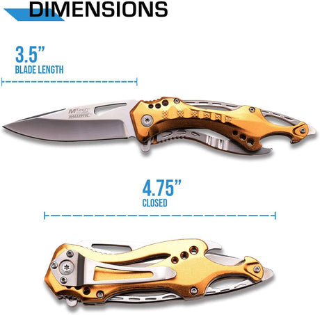 Cuchillo plegable táctico con asistencia de resorte MT-A705