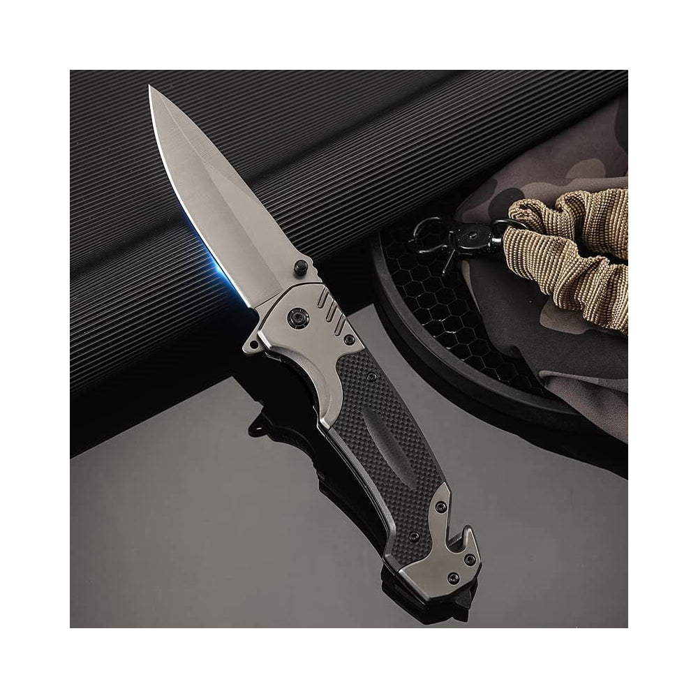 Cuchillo de bolsillo plegable con interruptor de vidrio