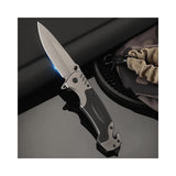 Cuchillo de bolsillo plegable con interruptor de vidrio
