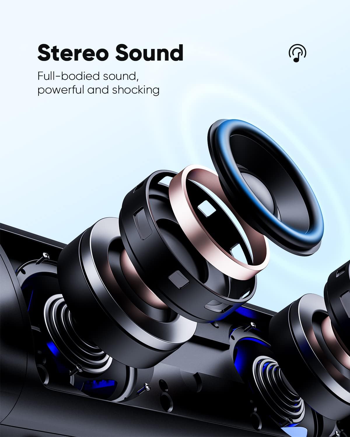 Altavoz Bluetooth IPX5 con sonido HD y emparejamiento TWS