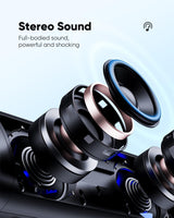 Altavoz Bluetooth IPX5 con sonido HD y emparejamiento TWS