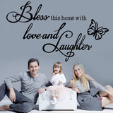 Vinilo Decorativo Bless This Home - Frases Inspiradoras