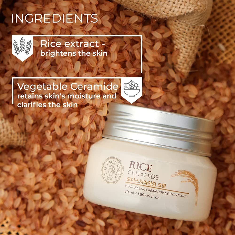 Crema Hidratante Facial con Extracto de Arroz y Aceite