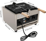 Máquina de Waffles Taiyaki, 1500W, Acero Inoxidable, 110V