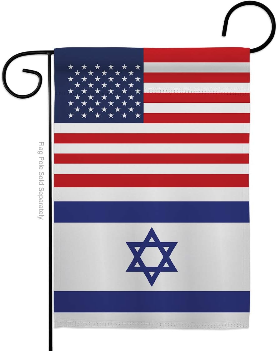 Nacionalidad Israel Estados Unidos Amistad Jardín Bandera Regional Nación Internacional Mundo País Particular Área Pequeña Decoración Regalo Patio Casa Banner Hecho en Estados Unidos 13 X 18.5