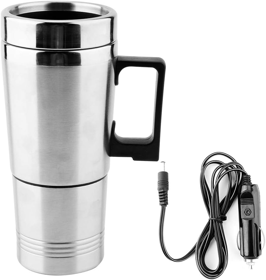 Kettle eléctrica Duokon 350ML 12V para coche, acero inoxidable