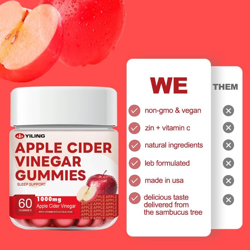 Suplemento Gomitas de vinagre de sidra de manzana 1000 mg