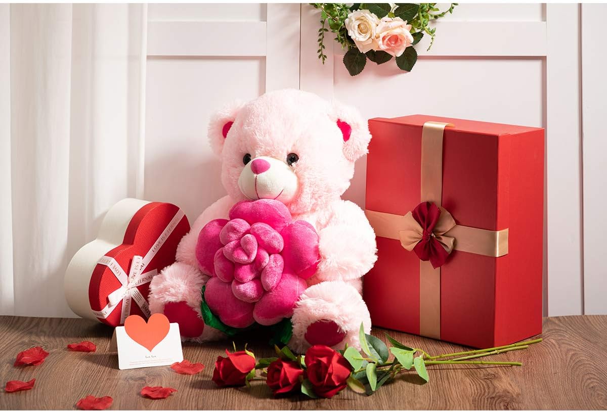Osito de Peluche BEJOY con Rosa, 16 Pulgadas, Día de San Valentín
