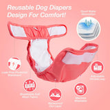Pet Soft Pañales lavables para mujer (paquete de 3) – Pañales para perras