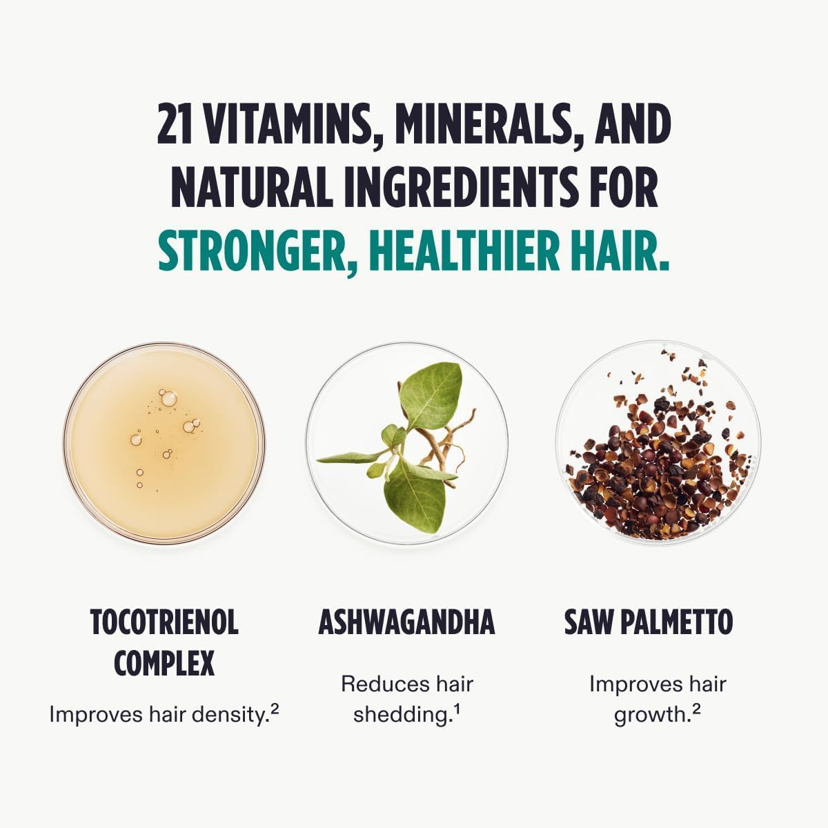 Suplementos para cabello más grueso y cuero cabelludo sano