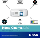 Proyector EPSON 4K PRO-UHD, 2800 Lúmenes, Modelo 2350