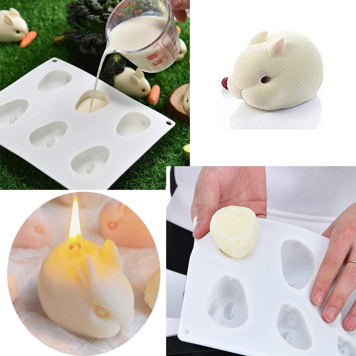 Moldes de Silicona para Conejos, 2 Piezas, 3D, Pastelería