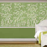 Plantilla para pared con diseño de pájaros y bayas