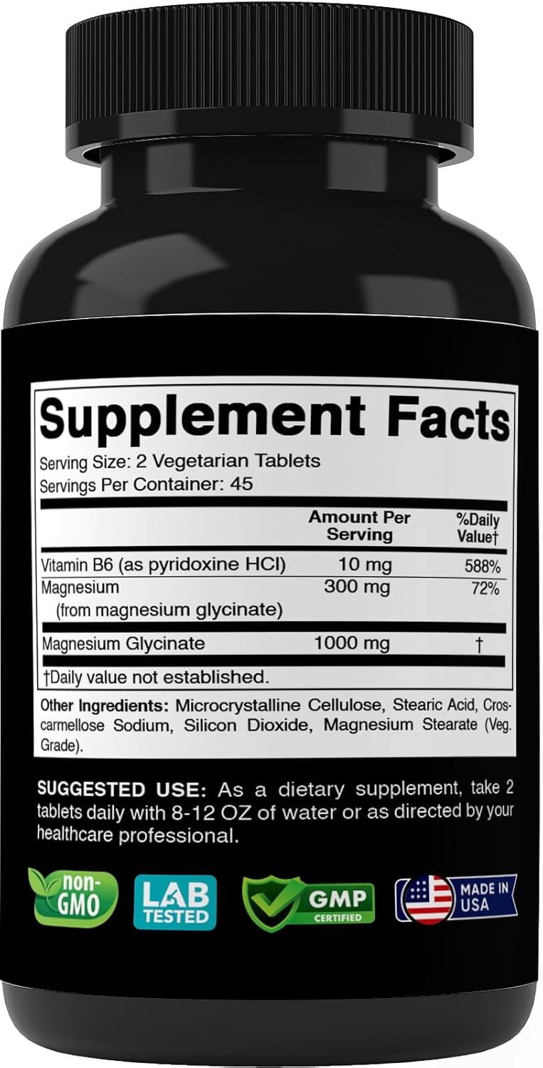 Magnesium Glycinate 10000mg, 300mg Mg, 90 Veg Tablets