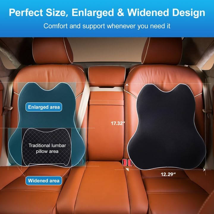 Cojín Lumbar para Auto y Oficina, Espuma Viscoelástica, 3D