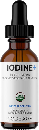 Codeage gotas de yodo orgánico certificado USDA 250 mcg 2oz