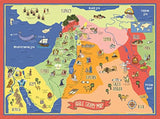 Póster de mapa de la historia de la Biblia multicolor