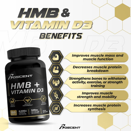 Suplemento de HMB y vitamina D3  y calciocio BOSCENT