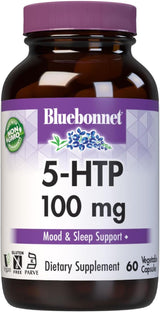 Suplemento 5-HTP Bluebonnet, 100mg, 60 Cápsulas Veganas