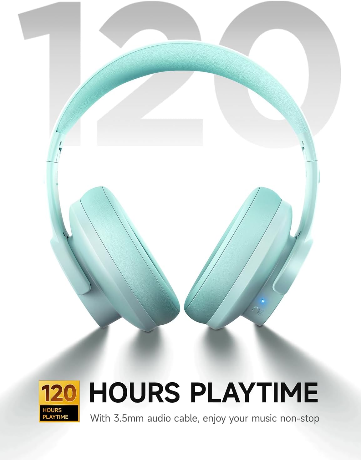 Auriculares Bluetooth Over Ear, 120H Autonomía, 3 Modos EQ