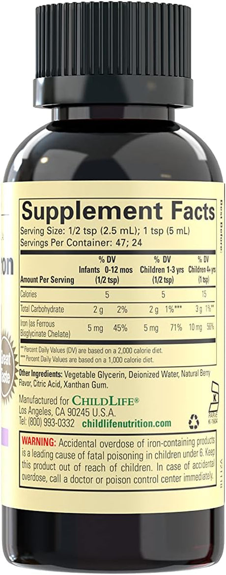 Suplemento Liquid Iron dietético para bebés  niños natural