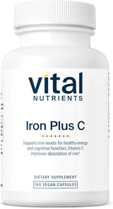 Suplemento Vital Nutrients Iron Plus Vitamina C  de hierro