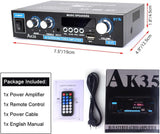Amplificador Estéreo Mini 200W 2.0 Canales Bluetooth 5.0 AK35