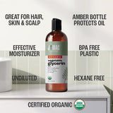 Aceite de glicerina vegetal orgánico J MAC BOTANICALS