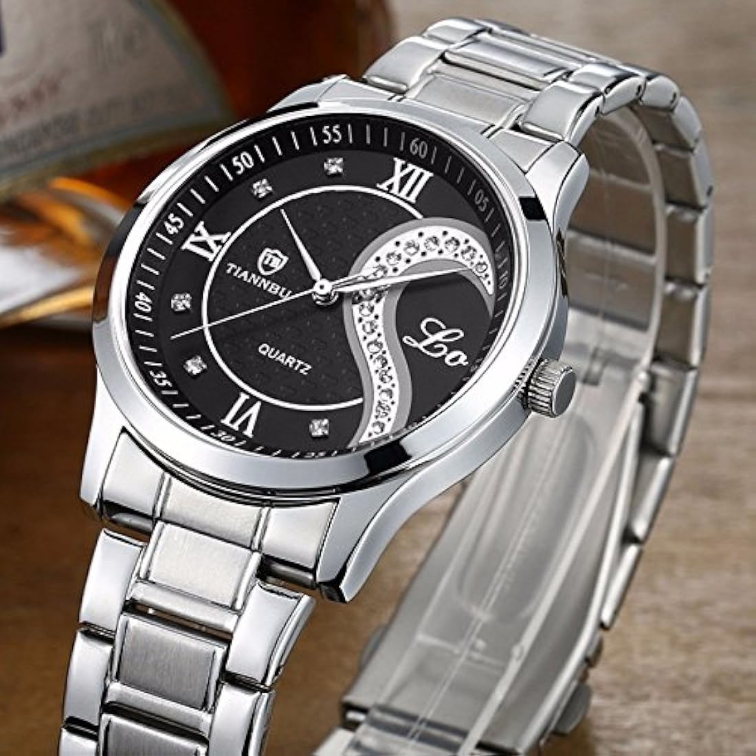 Relojes de pulsera de corazones de acero inoxidable