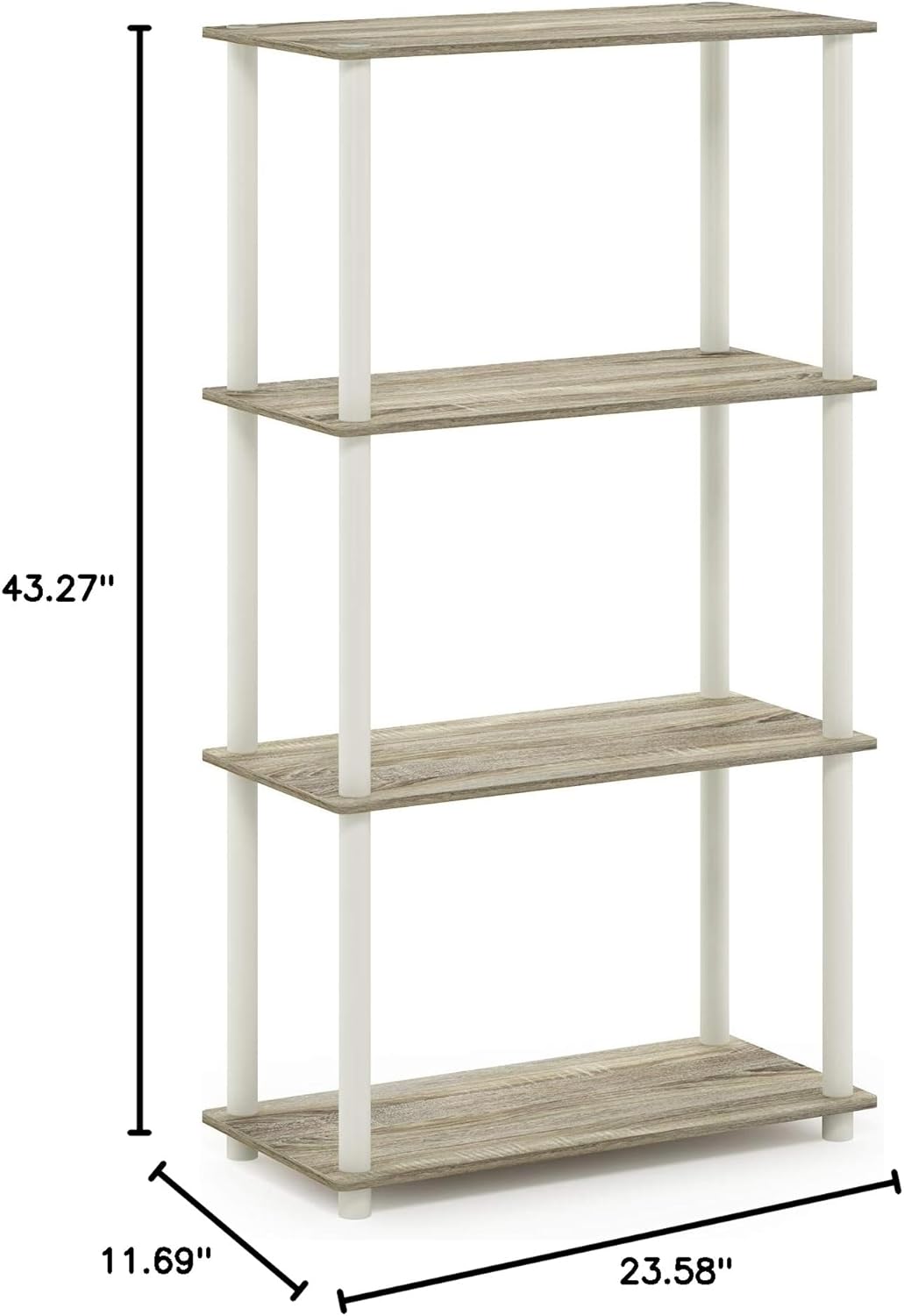 Estantería Multifuncional Furinno 4 Niveles, Tubos Redondos, Modelo