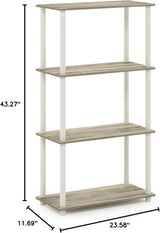 Estantería Multifuncional Furinno 4 Niveles, Tubos Redondos, Modelo