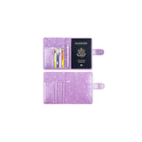 Porta Documentos y Tarjetas funda de cuero lila