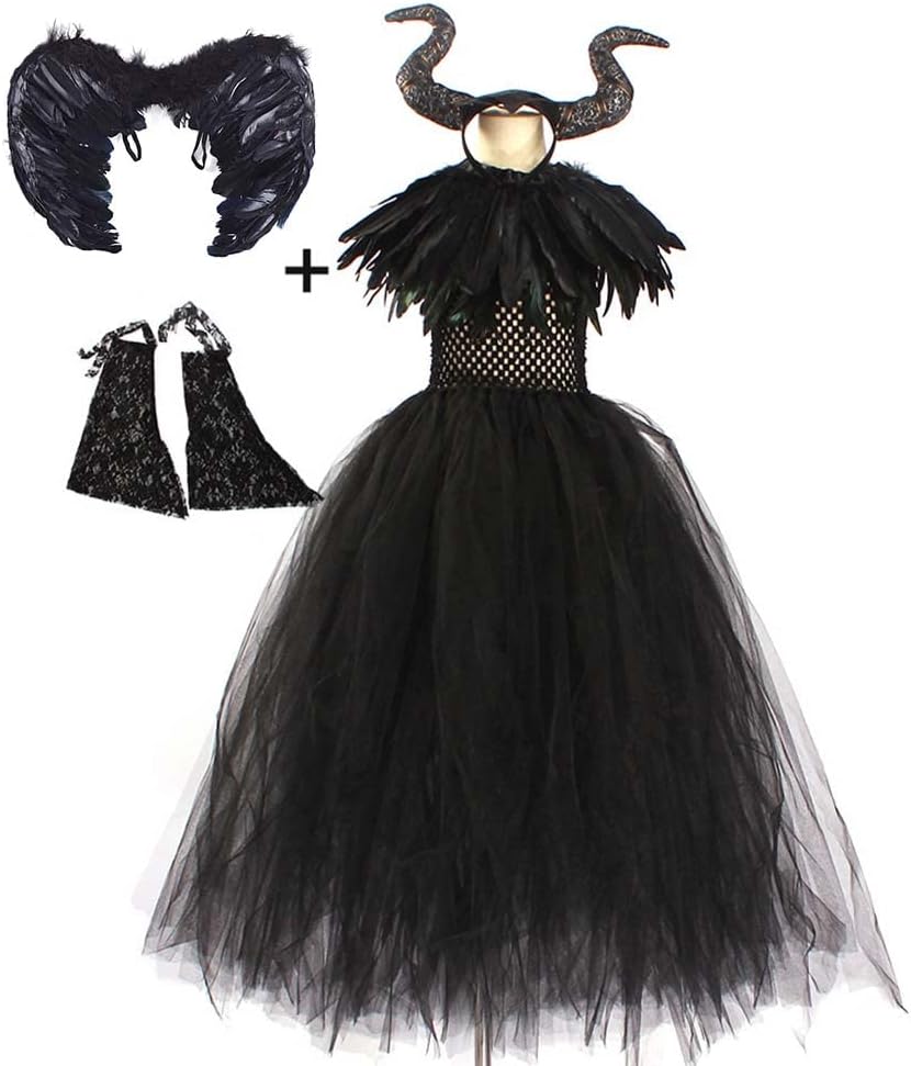 Disfraz de Bruja para Niñas OBEEII, Vestido de Tul de Halloween