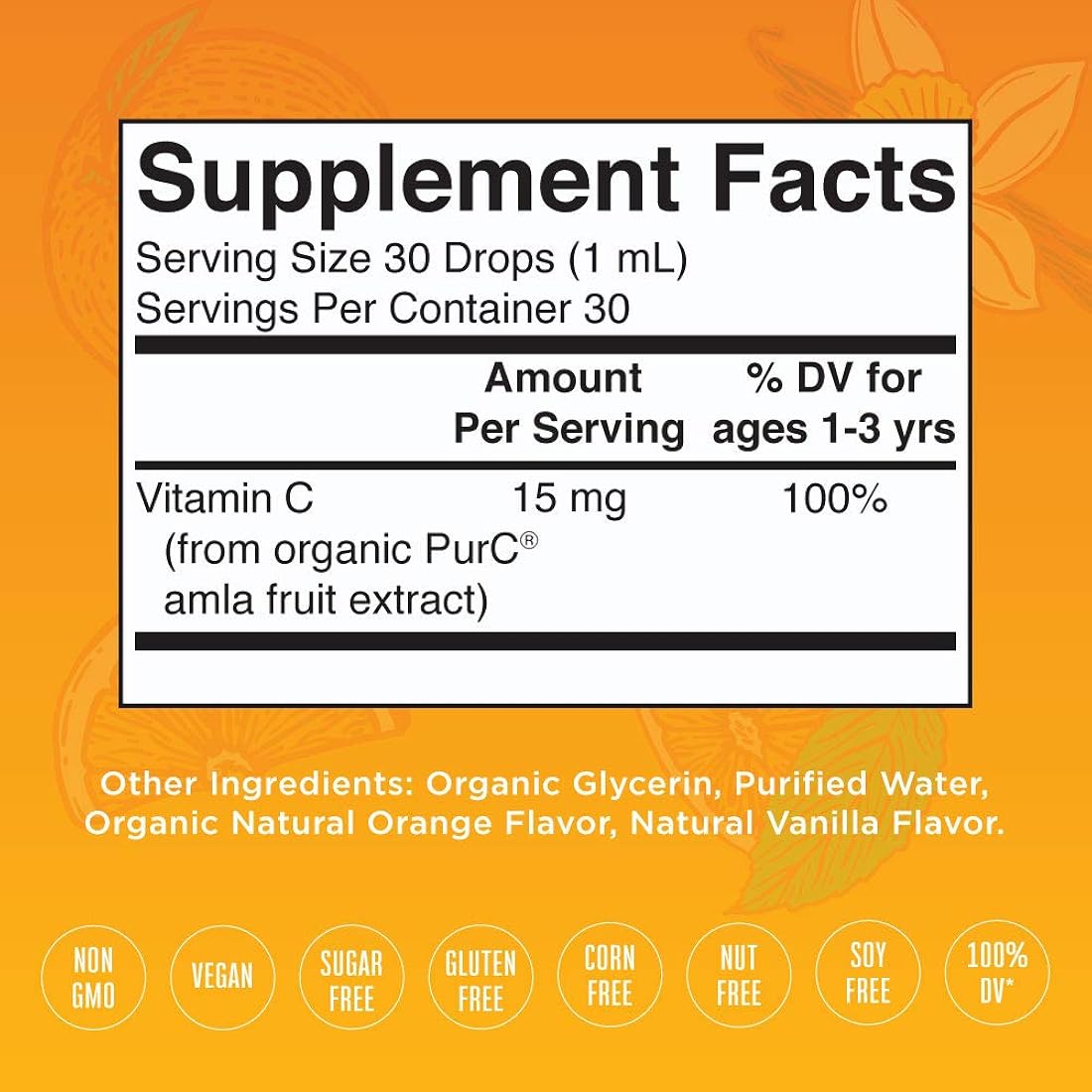 Suplementos Alimenticios  de vitamina C para niños 1 oz
