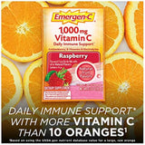 Emergen-C 1000 mg de vitamina C en polvo, con antioxidantes, vitaminas B y electrolitos, suplementos de vitamina C para apoyo inmune, mezcla de bebida libre de cafeína, sabor a frambuesa – Suministro de 60 unidades/2 meses