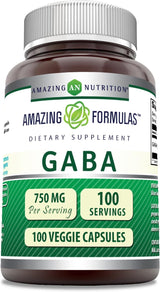 Suplemento Sin OMG  Amazing Formulas Pharma GABA 750 mg