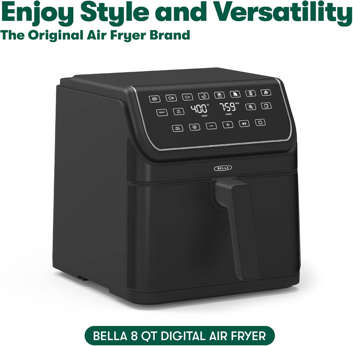 Freidora de aire Bella 8 Qt, 1750W, tecnología TurboCrisp