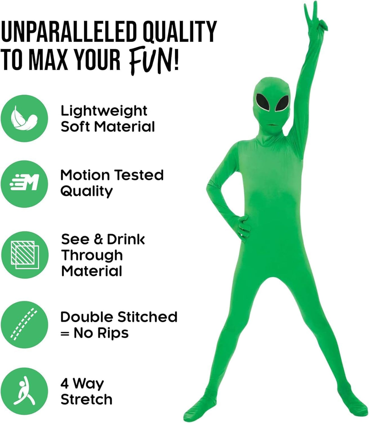 Disfraz de Alienígena para Niños, Morphsuits, Talla M