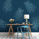 Plantillas reutilizable de pared para paredes anemona