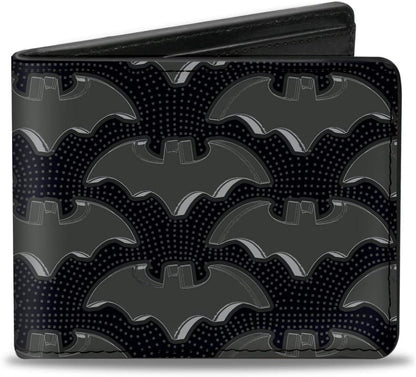 Cartera Bifold Vegana Hombre Batman Bat Emblem Dots