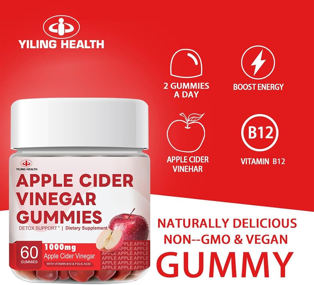 Suplemento Gomitas de vinagre de sidra de manzana 1000 mg