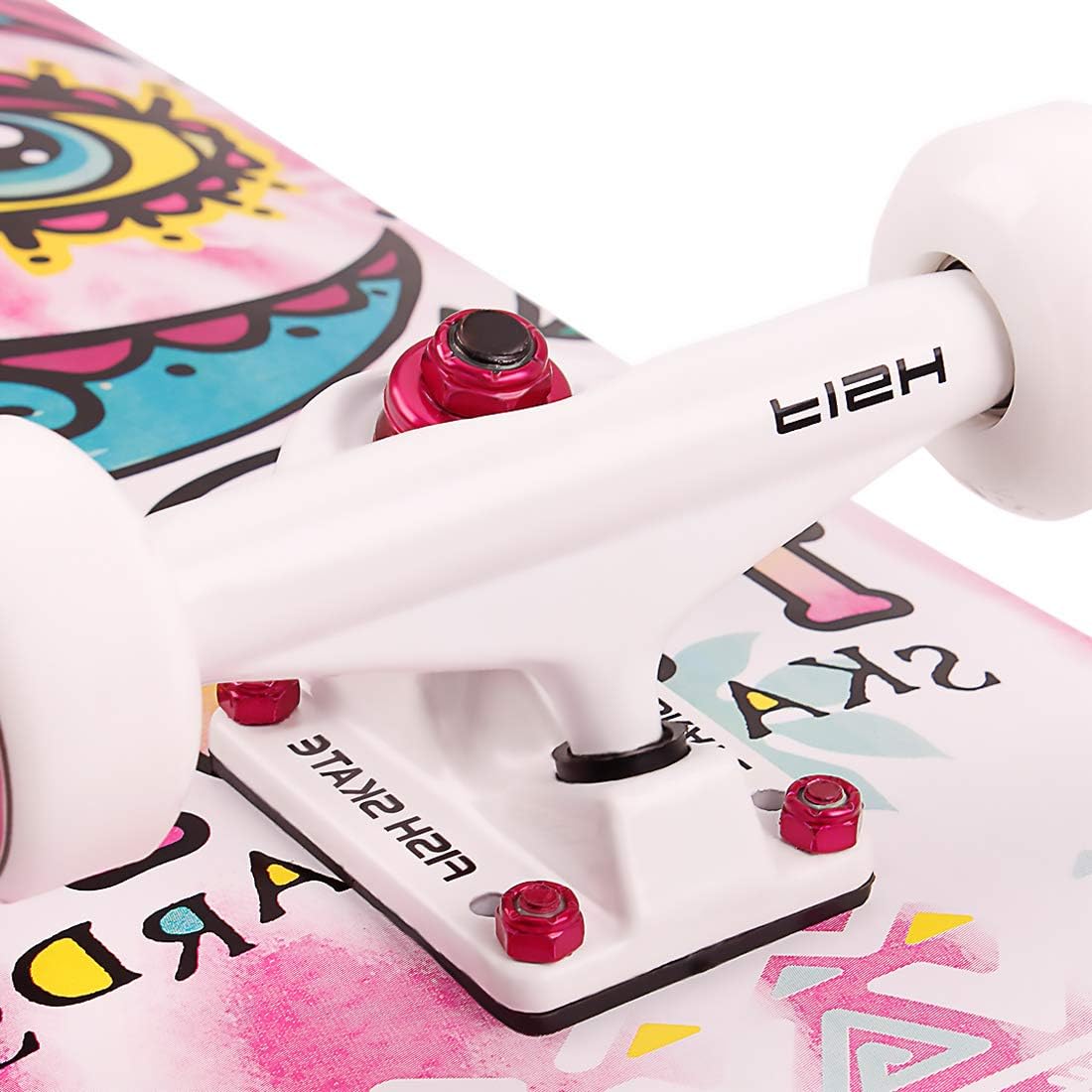 Skateboard Completo 31''x8'', Madera Arce 7 Capas, Doble Kick