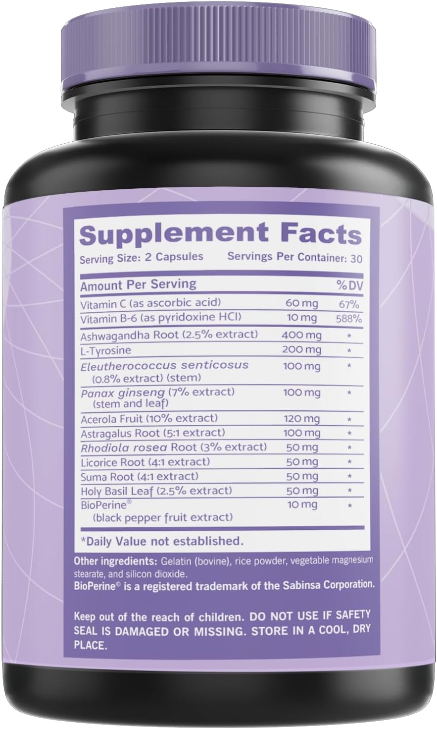 Suplemento de Apoyo Adrenal y Cortisol, Adaptógenos, Ashwagandha, Rhodiola