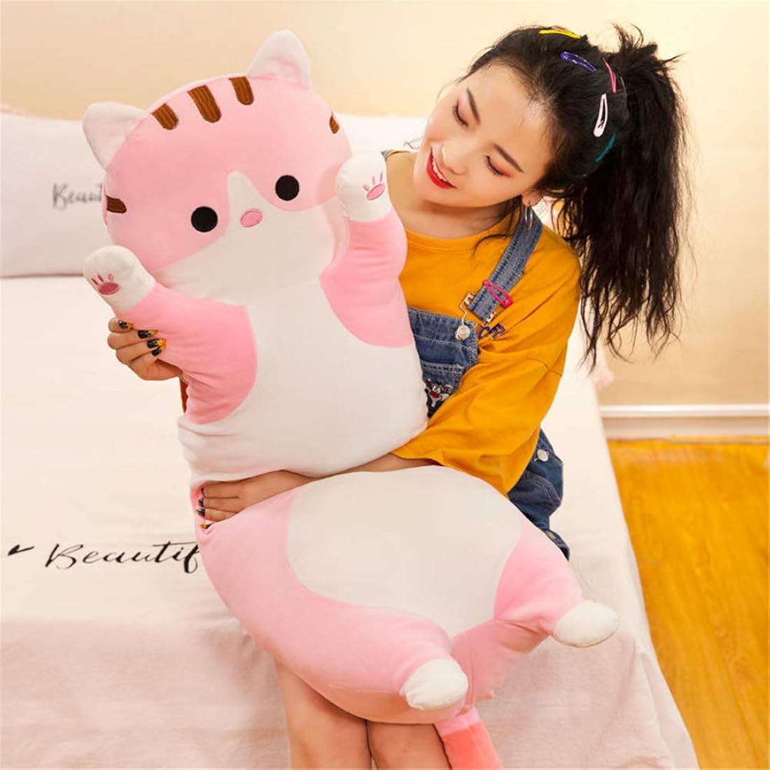 Peluche Adorable almohada con diseño de gato de caricaturas