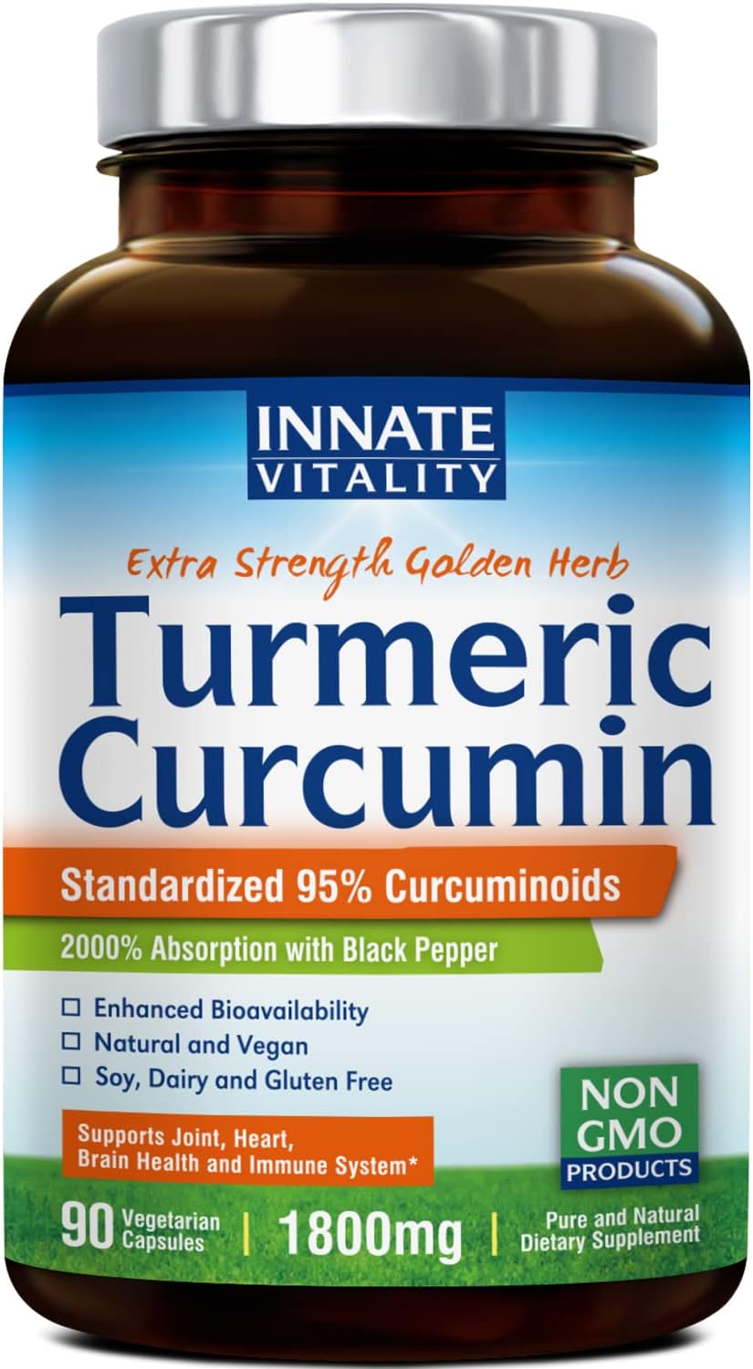 Suplemento de Curcumina de Cúrcuma, 95% Curcuminoides 90 Cáp