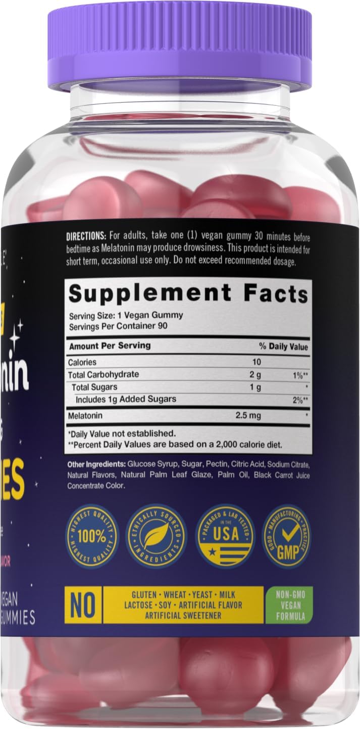 Carlyle Gomitas de dormir de 2.5 mg | 120 unidades  Veganas