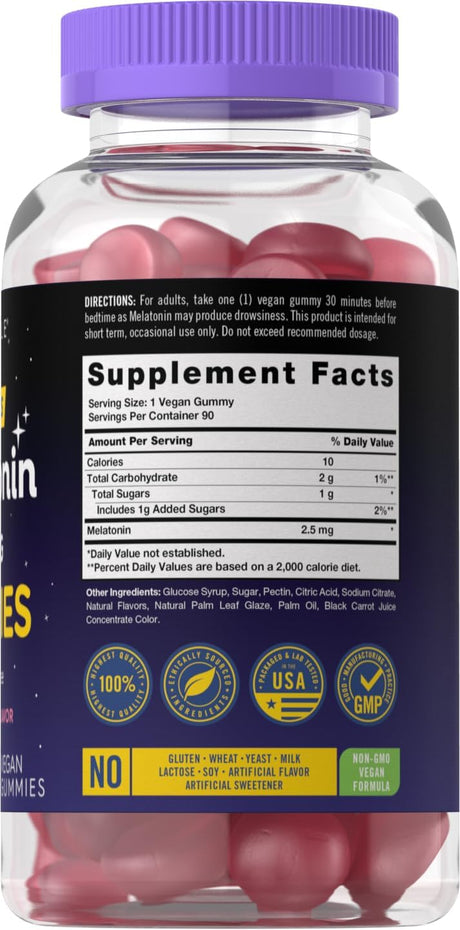 Carlyle Gomitas de dormir de 2.5 mg | 120 unidades  Veganas